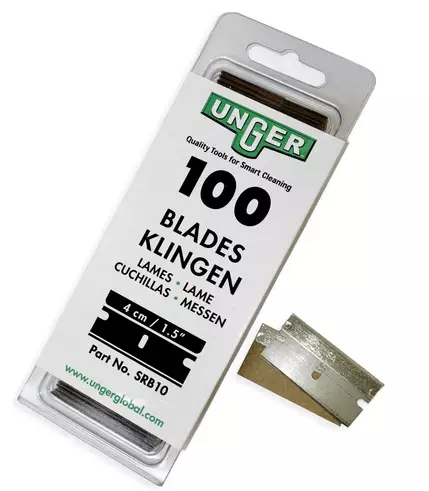 Box de 100 lames de grattoirs � vitres 4cm	