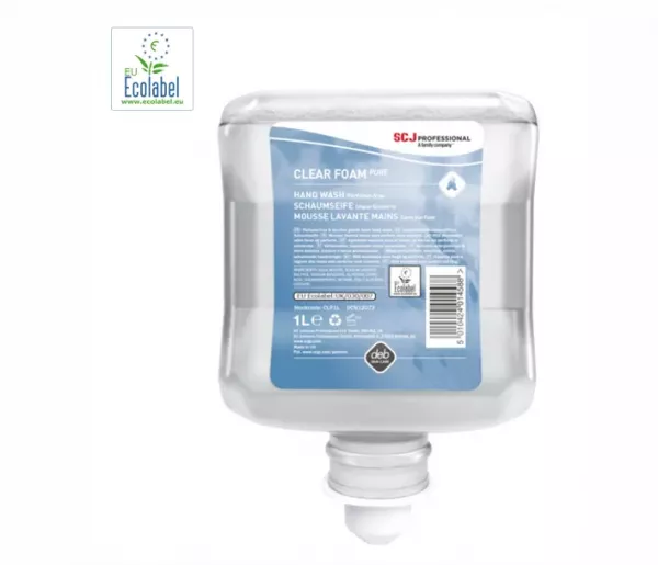 Clear foam pure Mousse lavante douce pour mains corps & cheveux 1L - 6 cartouches