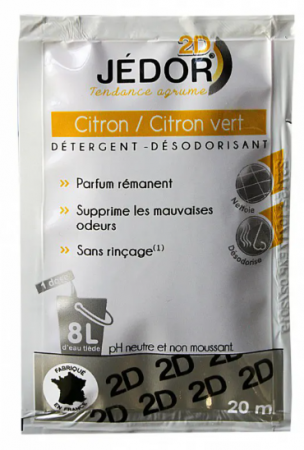 Dosettes détergent surodorant 2D CITRON 20ml - JEDOR