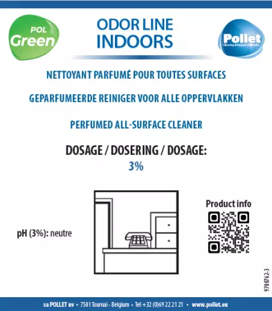 ETIQUETTE POUR SPRAY POLGREEN ODOR LINE INTERIEUR	