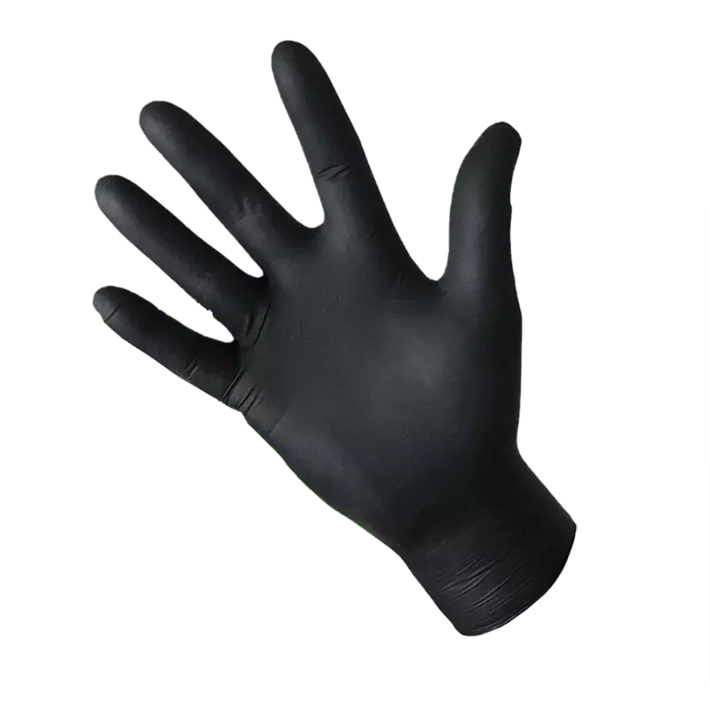 Gants nitriles noirs non poudrés taille S