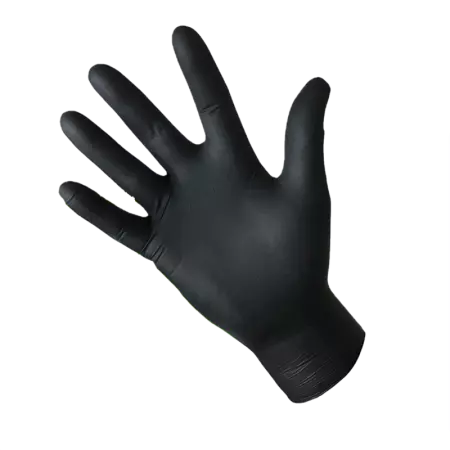 Gants nitriles noirs non poudrés taille S