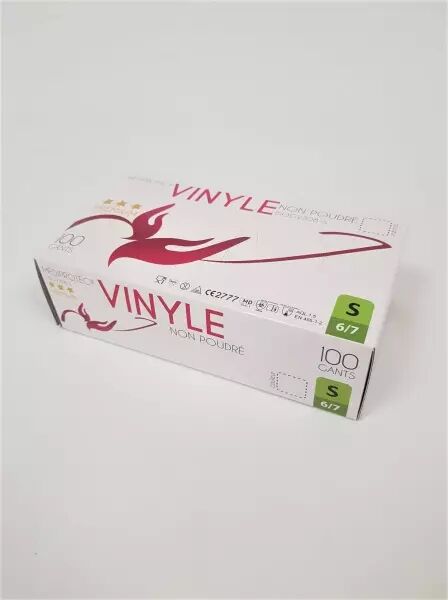 Gants vinyles non poudrs taille S