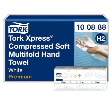 H2 - Essuie Mains TORK Compress Soft Mutilhold PREMIUM pli&eacute; Z