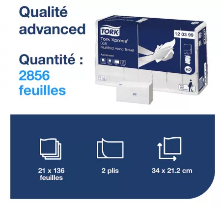 H2 - Essuie-Mains TORK plié M ADVANCED