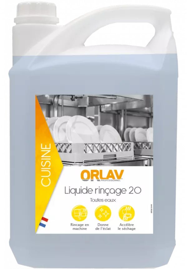 Liquide de lavage-rinçage pour lave-vaisselle 5L professionnel