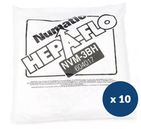 Lot de 10 sacs aspirateur Numatic hepaflo 25L 
