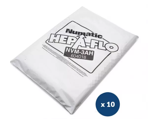 Lot de 10 sacs aspirateur Numatic hepaflo 27L 