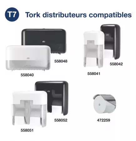 T7  Advanced  Optiserve Papier Toilette sans mandrin Naturel